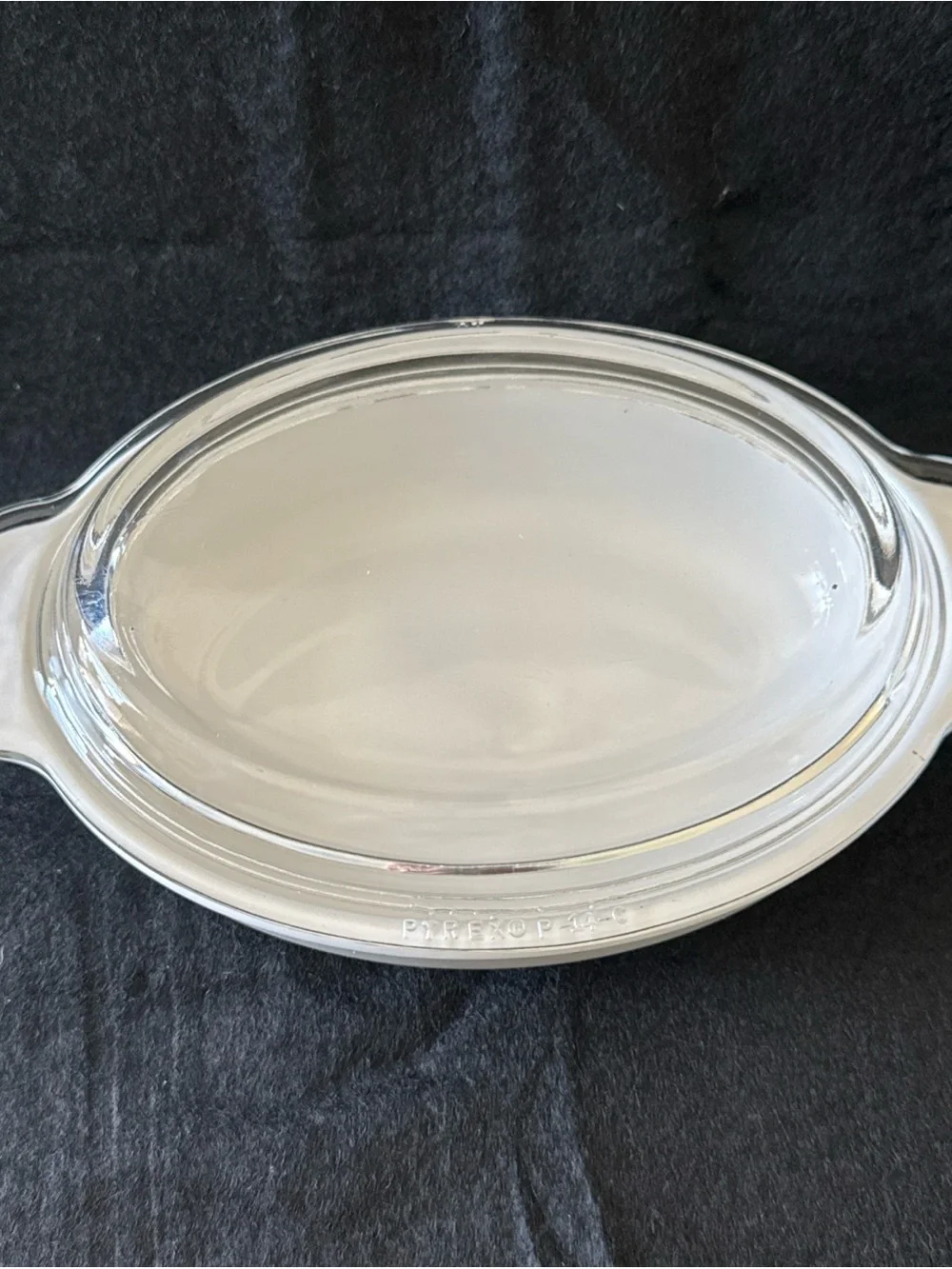 CORNING WARE  P-14-B  14 OZ  WHITE CASSEROLE DISH W/ CLEAR PYREX GLASS LID
